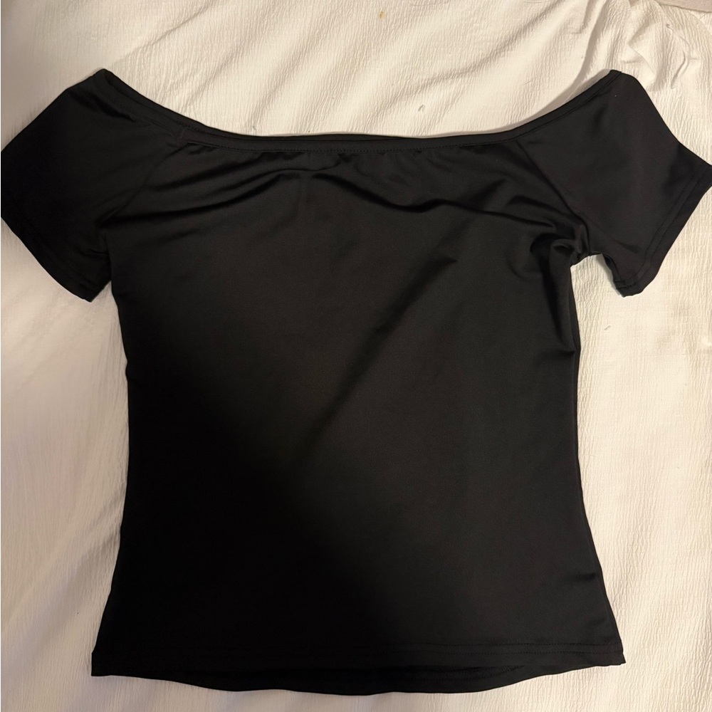 Amazon Black Off-Shoulder Crop Top